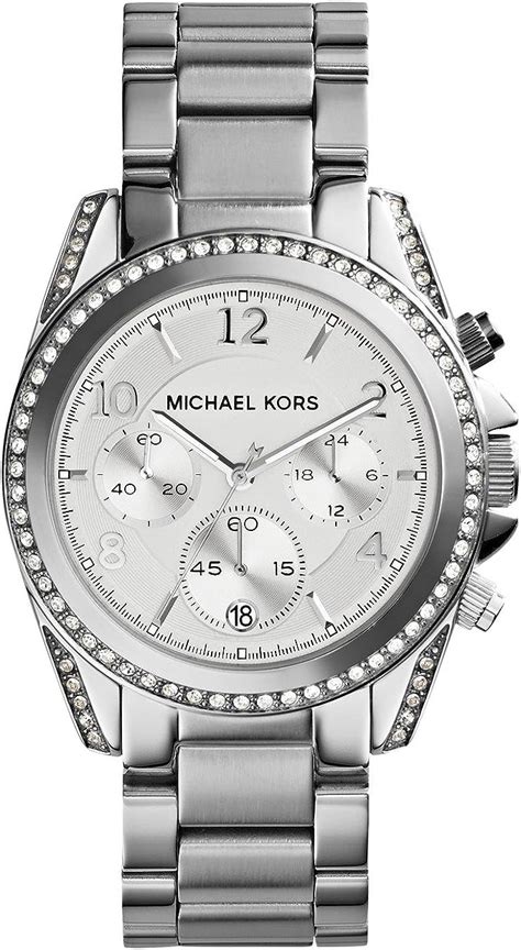 michael kors mk-5165 stainless steel blair quartz silver women's watch|Michael Kors 39mm Silver Blair Chronograph Watch MK5165.